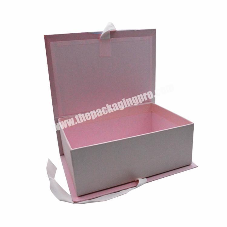 China supplier custom size printing logo luxury jewelry ring watch bracelet unfold magnetic gift box with ribbon