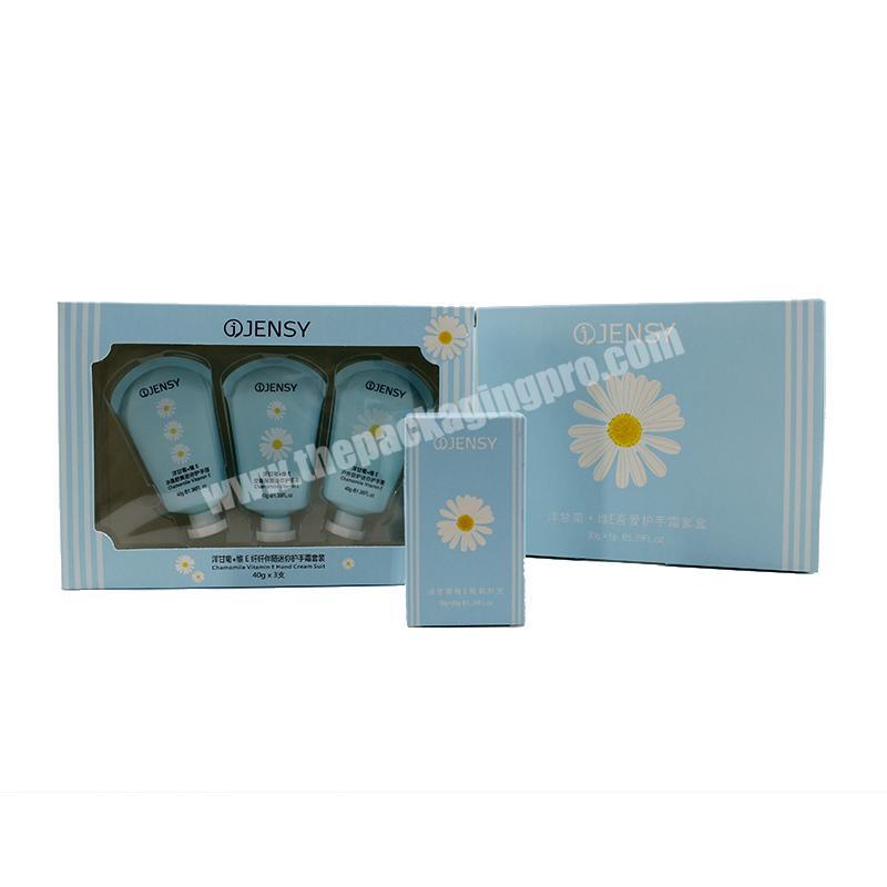 China Supplier Customization Hand Cream Packaging Square Foldable Paper Gift Skin Care Box With Window