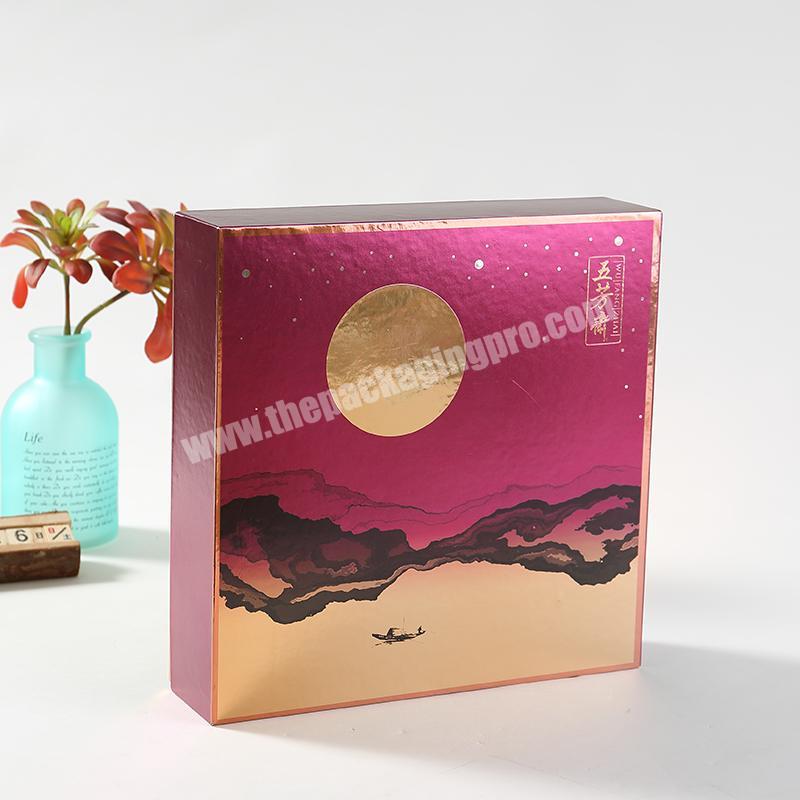 China supplier Customs LOGO Simple Box coated paper printing  mooncake display Box for mid-auturn festival