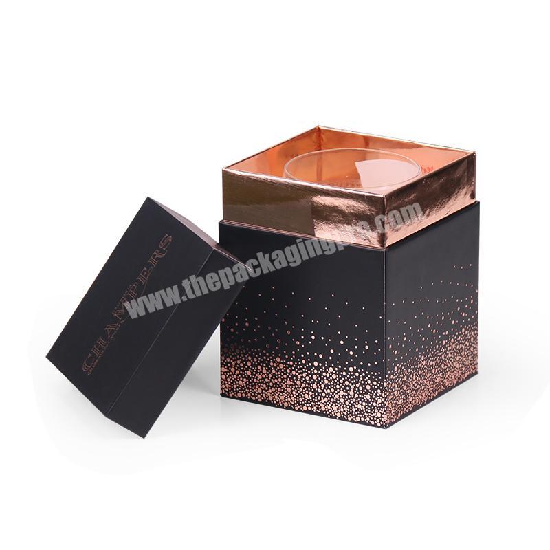 China supplier metal candle jar holder matte black box
