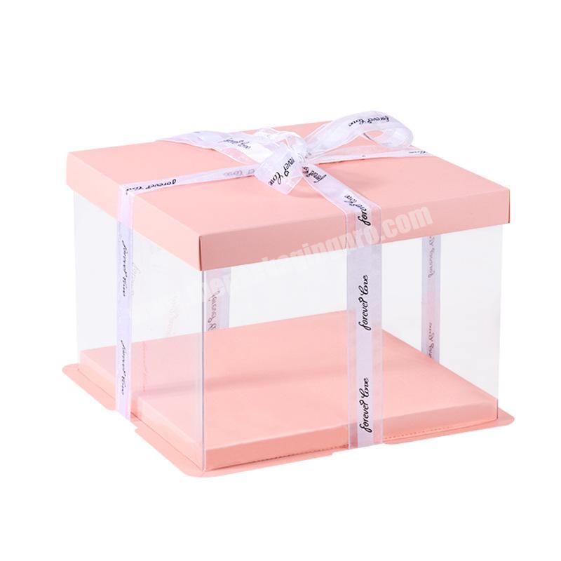 China Supplier pink cake box customised cake box clear transparent cake box in low price