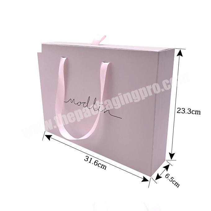 China supplier wholesale custom printing logo drawer gift box with beautiful hand ribbon for different types gift packaging box
