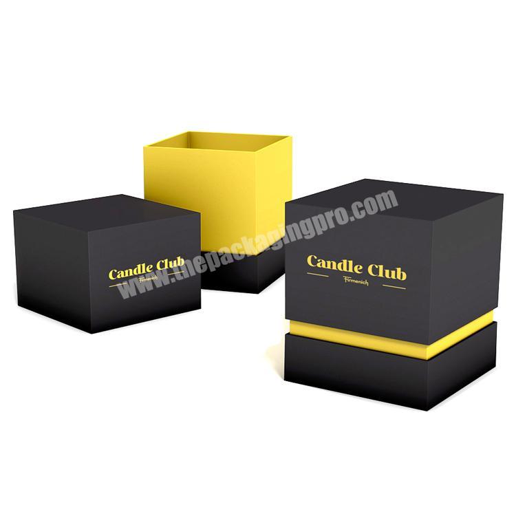 China wholesale custom cardboard black perfume packaging glass scented candle gift box