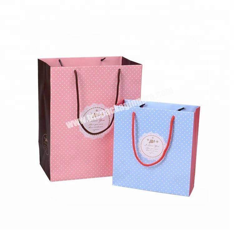 China Wholesale Custom Cute Cardboard Light Purple Gift Paper Bag With Handles