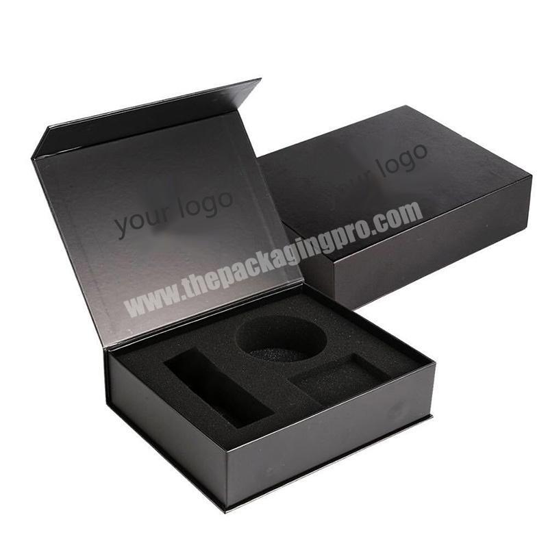 China Wholesale High Quality Black Folding Custom Logo Cardboard Packing Box