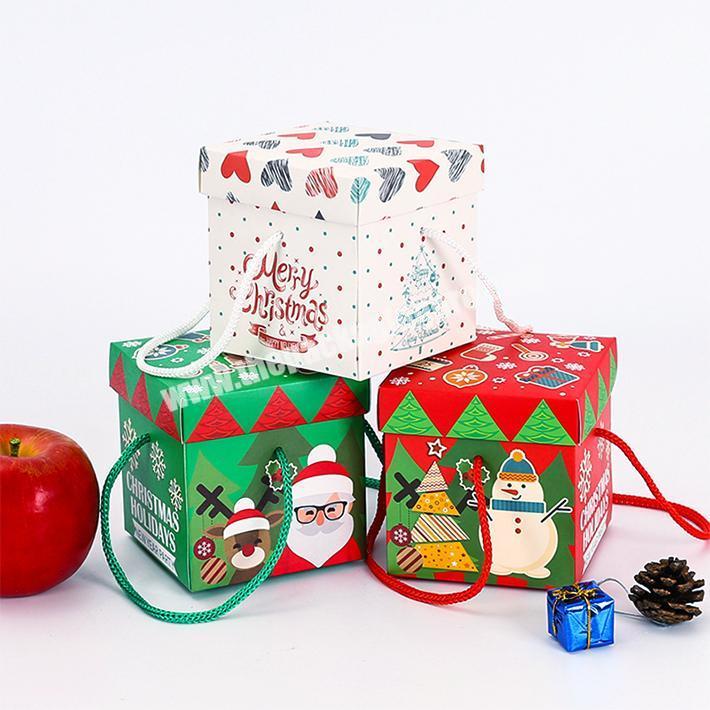 China wholesale high quality custom made Christmas gift box with rope handle
