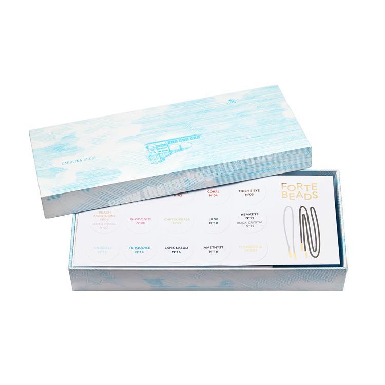 China wholesale high quality custom made gift cardboard hardcover custom logo gift box for jewelry bead packing