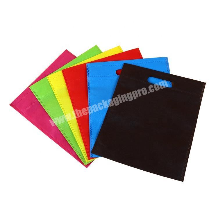 Chinese Factory recyclable colorful Die cut gift packaging non woven carry bag