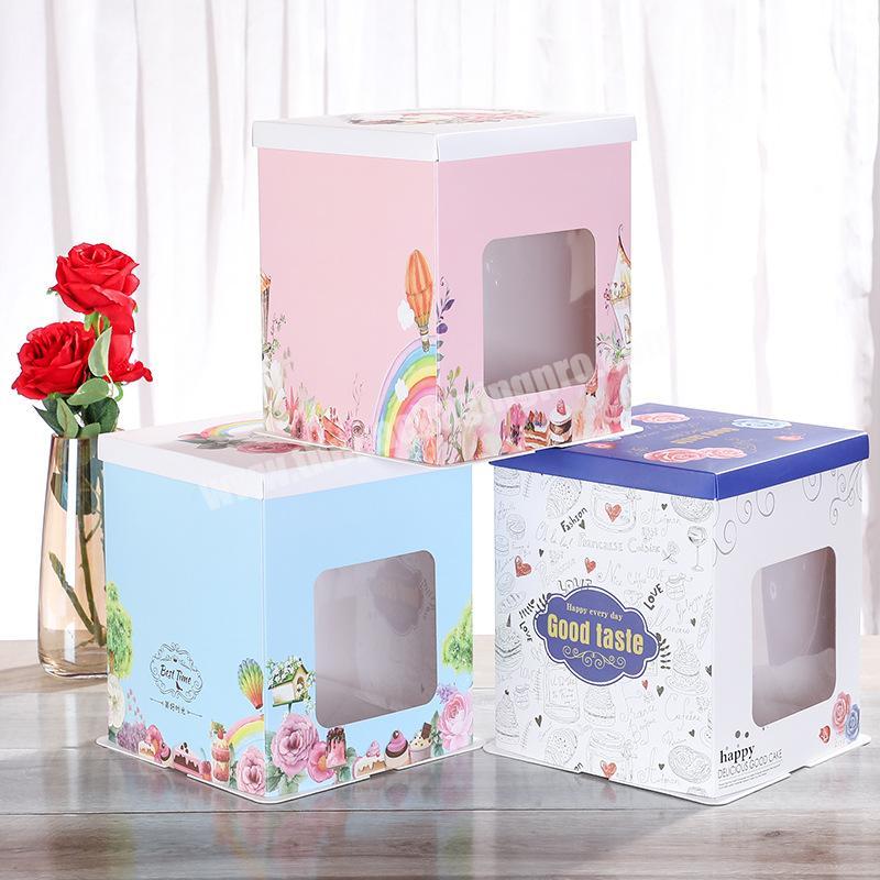 Chinese supplier cake box white tall white cake box transparent cake box with wholesale price