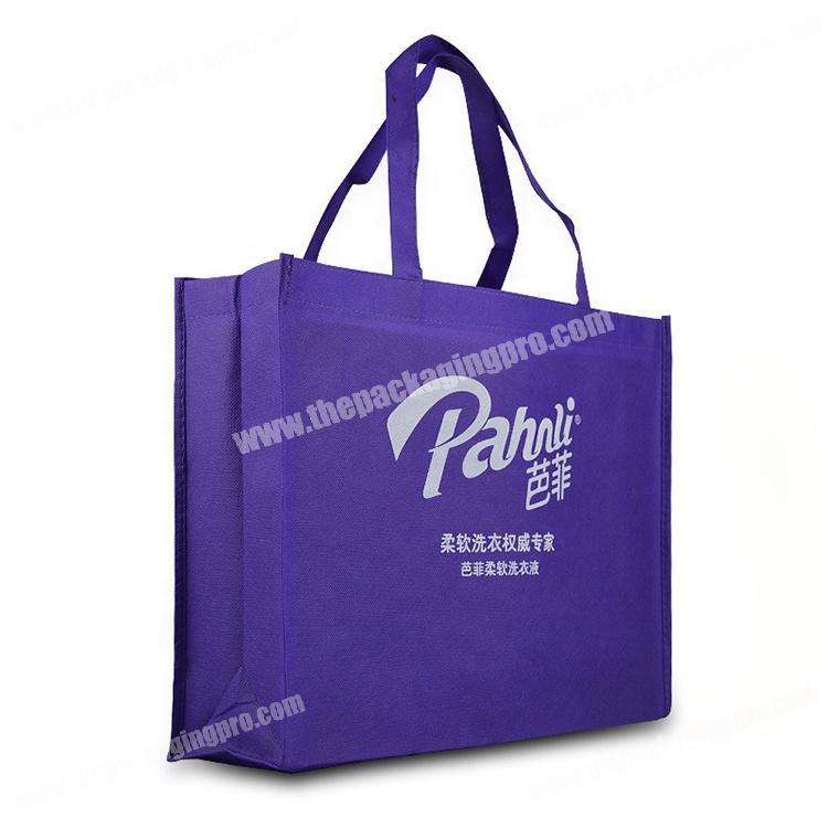 Chinese supplier custom purple non woven reusable shopping bags