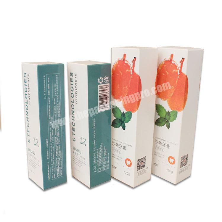 Chinese Wholesale White Foldable Cheap Personalized ECO Toothpaste Packing Box with Custom Logo Printed