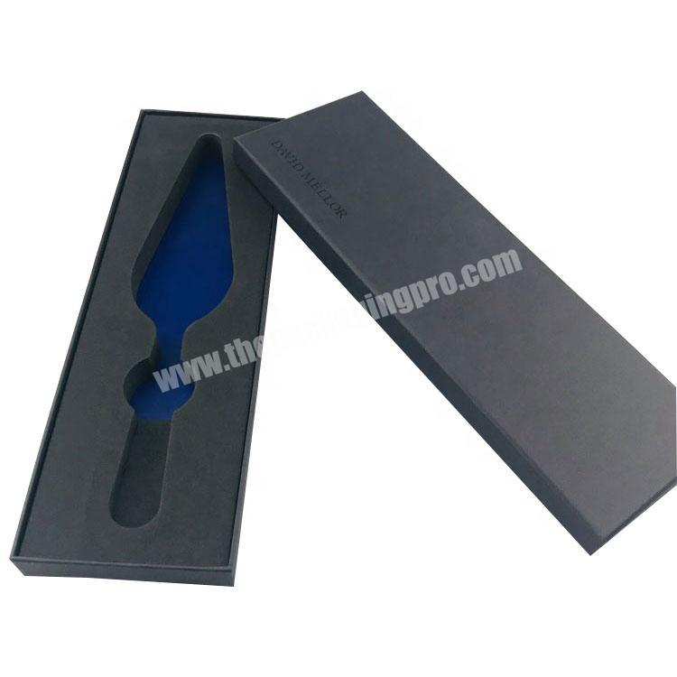 Chipboard Set-up 2 pieces black box for knife gift with EVA tray