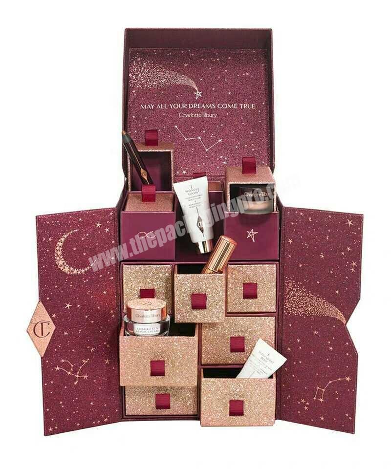 chocolate advent calendar cardboard box with 24 drawers
