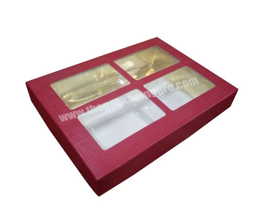 Chocolate Biscuit Crackers Cookie Packaging Paper Gift Box with Clear PVC Window and Plastic Tray