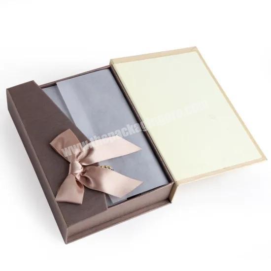 Chocolate Magnetic Closure Gift Box with Ribbon and Cell Lattice for Valentines Day