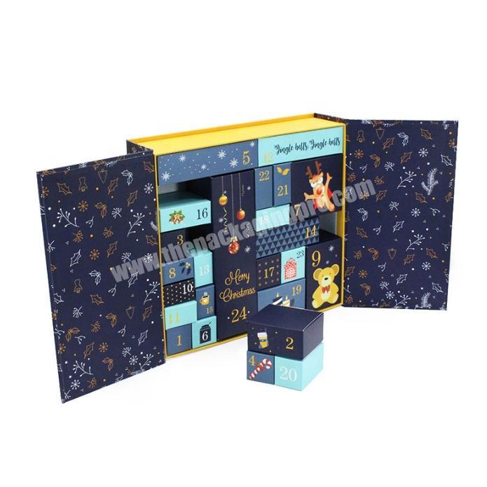 Christmas advent calendar magnetic two doors opening chocolate cardboard gift paper packing box