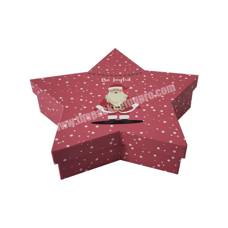 Christmas box custom logo printed luxury Pentagram shaped paper gift boxes Craft gift box