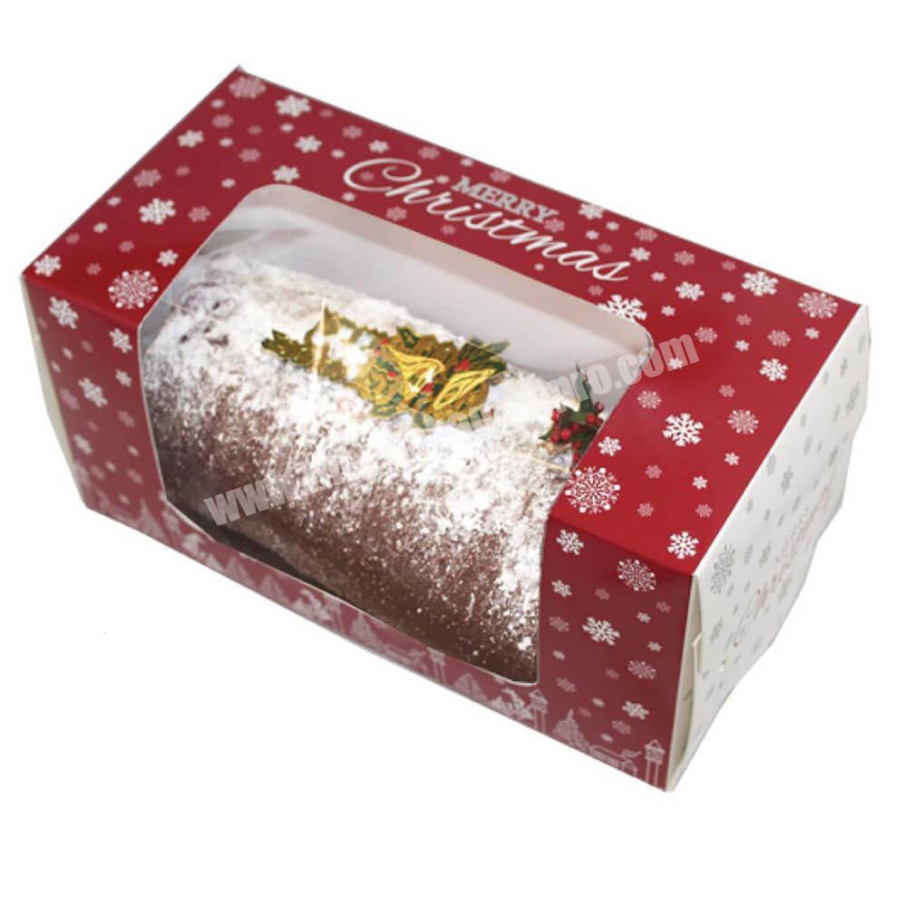 Christmas cardboard food cake packaging boxes with window clear
