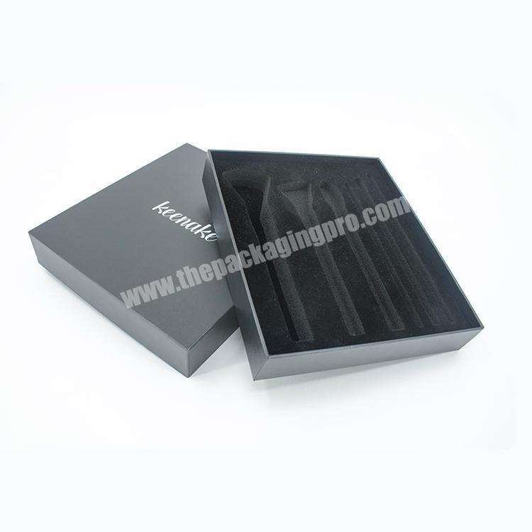 Christmas Design Customized luxury Paper Black Lid and Base Gift Cosmetic Makeup Brush Packaging Boxes