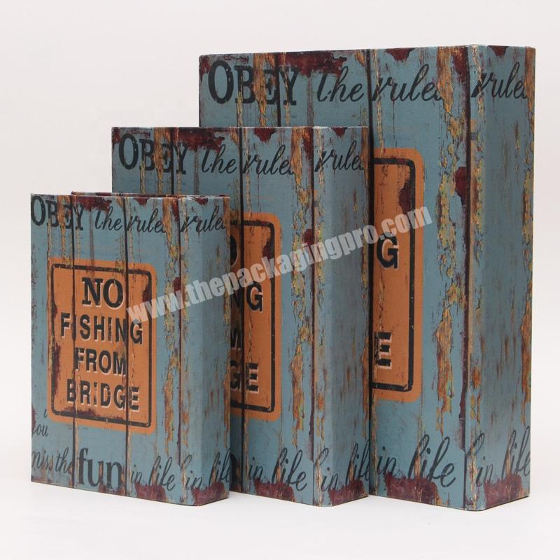 Christmas Hollow Luxury Decorative Gift Packing Book Shaped Fake Book Box With Magnetic Closure