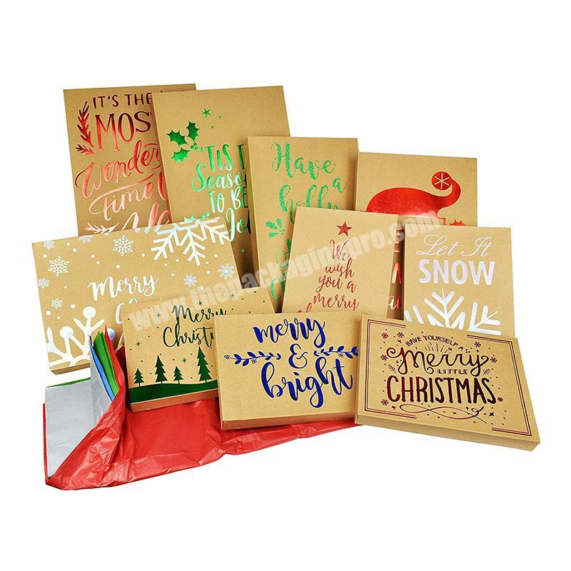 Christmas Hot Stamping Logo Customized Folding Paper Gift Box Packaging
