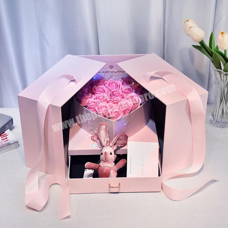 Christmas packaging luxury Jewellery Rose Preserved Fresh Flower Gift Packaging Box
