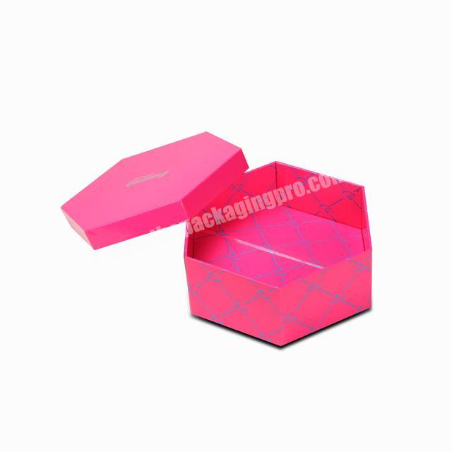 Christmas Pink Collapsible Hexagonal Paper Gift Box