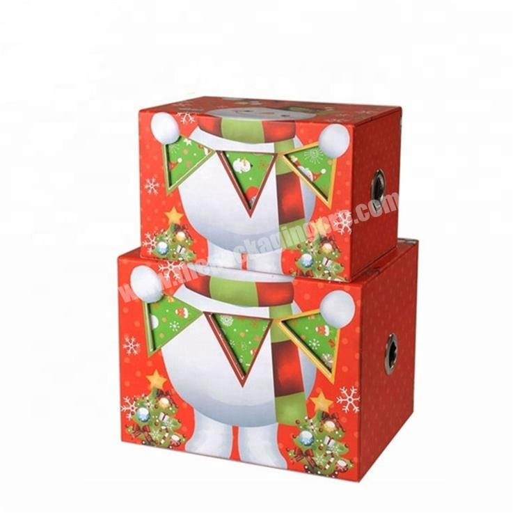 Christmas printed cardboard party lid and bottom boxes cheap wholesale