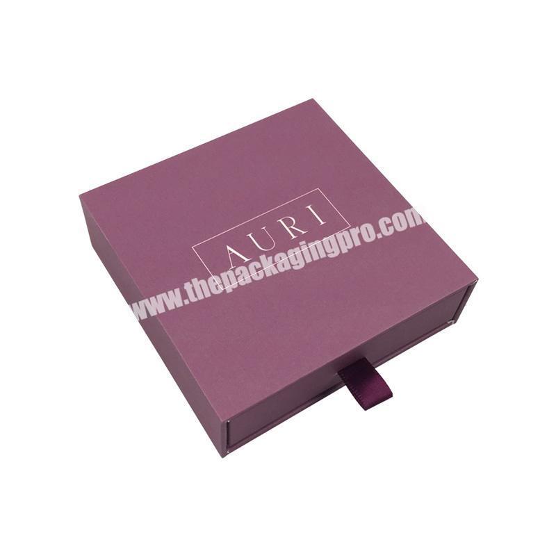 Christmas Product Purple Rectangular Pull Out Shoe Packaging Gift Box