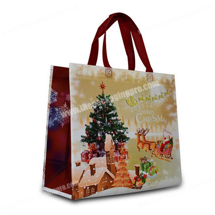 Christmas promotion non woven packaging retail shopping bag
