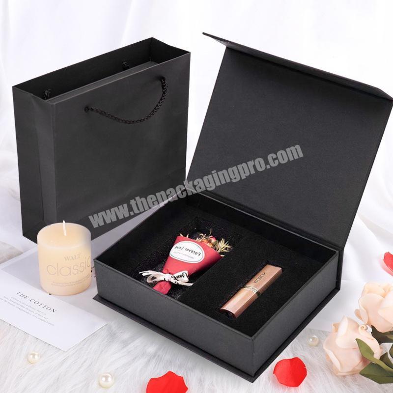 clamshell cosmetic packaging cardboard closure rigid boxes magnetic package box