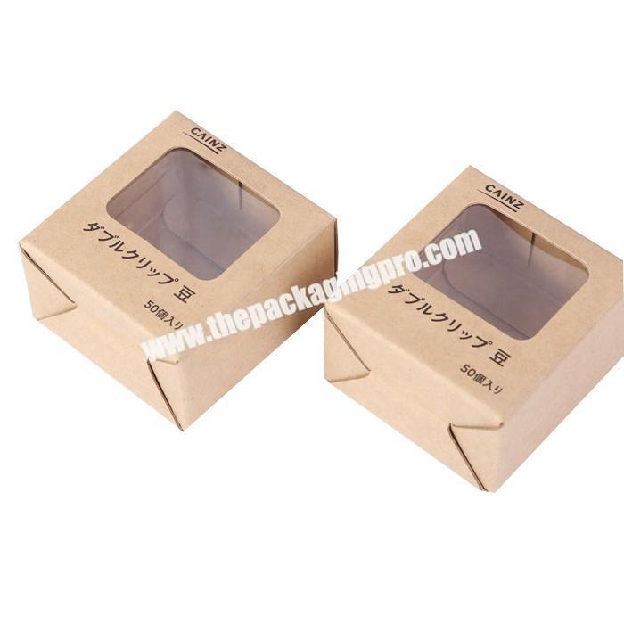 Clamshell kraft paper packing box with clear window