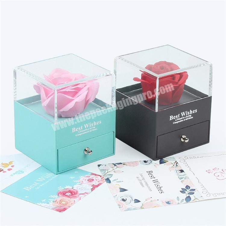 Clear Acrylic Plexiglass Flower Display eternal flower box wholesale acrylic flower box