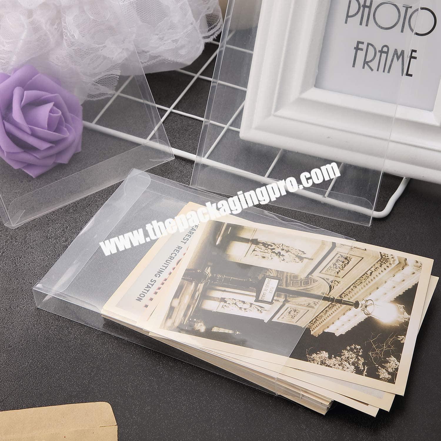 Clear Plastic Crystal Transparent Greeting Card Photo Storage Cases Folding PVC Clear Plastic Packaging Box