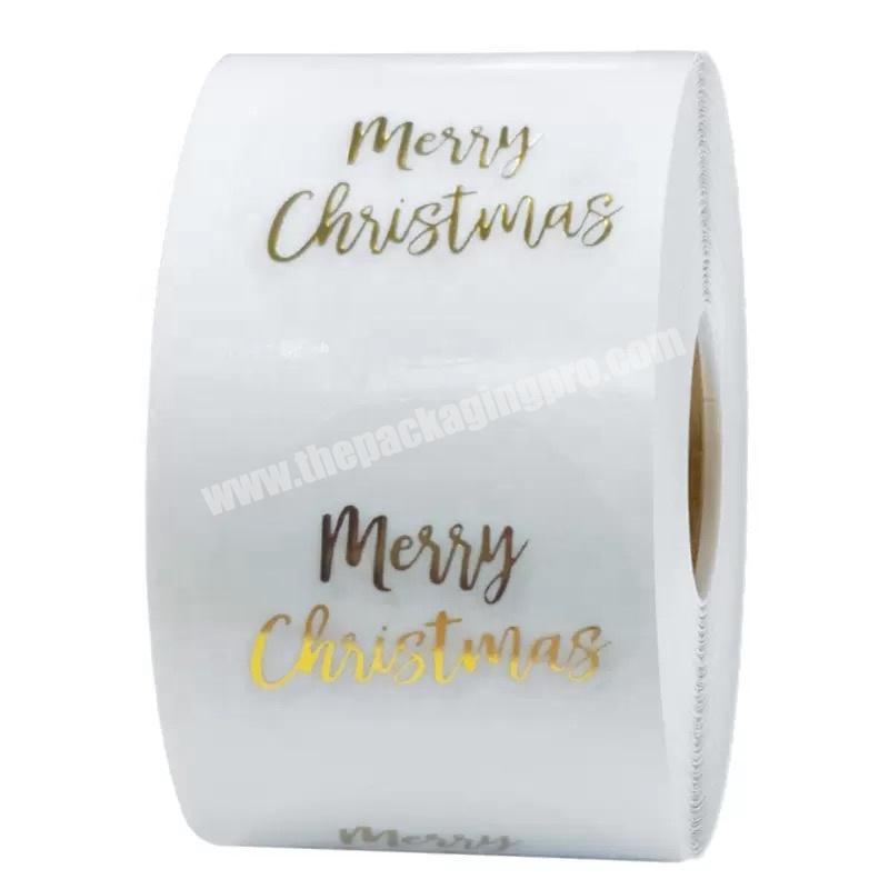 Clear PP adhesive label sticker for Merry Christmas