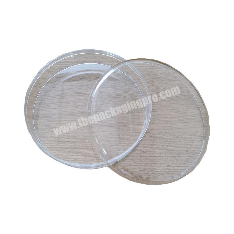 Clear PS injection molding round plastic candy gift box container with lid
