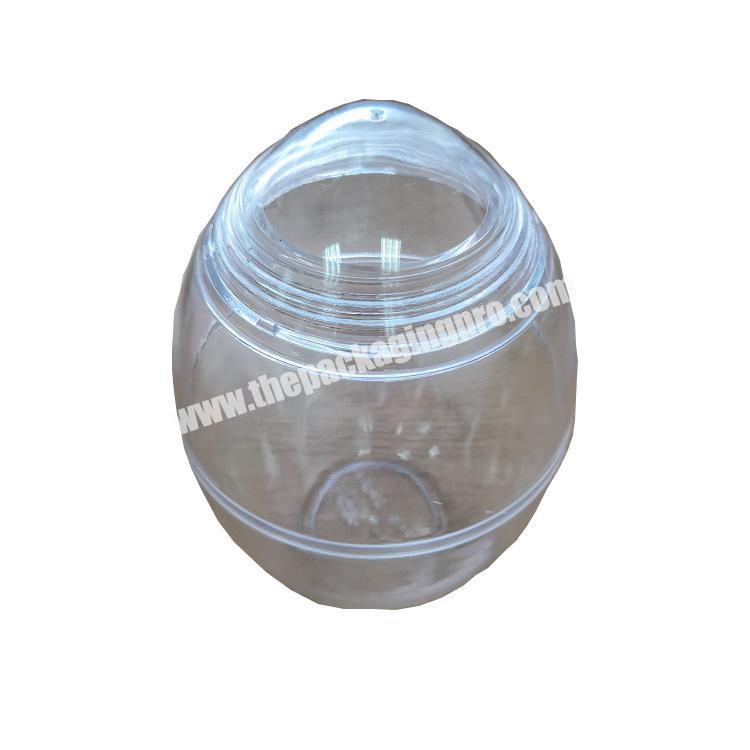 Clear PS material egg shape plastic candy gift box container with lid