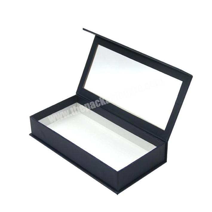 Clear window custom paper magnetic closure bow tie boxes