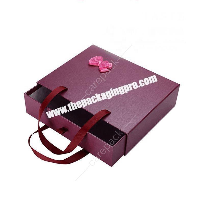 Closure cardboard paper goods from china slide dress   hair packaging box custom wig box with handle