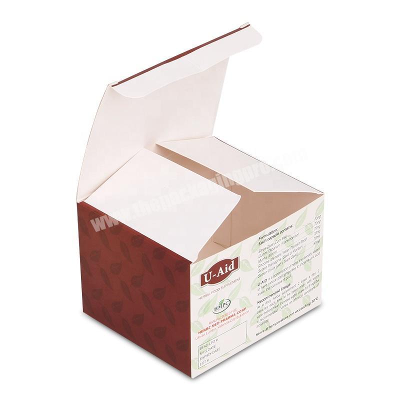 CMYK custom herbal food supplement bottle coffee capsule printed boxes