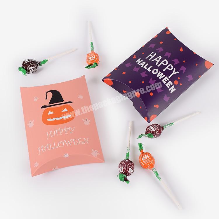 CMYK pillow shape paper gift candy packaging box for halloween