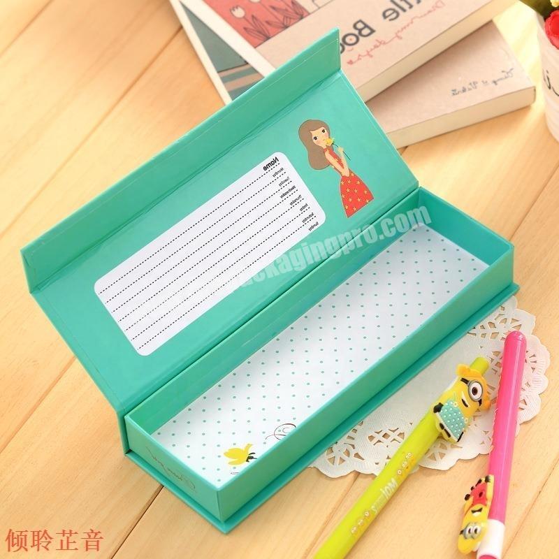 CMYK Printing Colorful Paper Stationery Pencil Boxes Pen Gift Packaging Storage Box For Kids