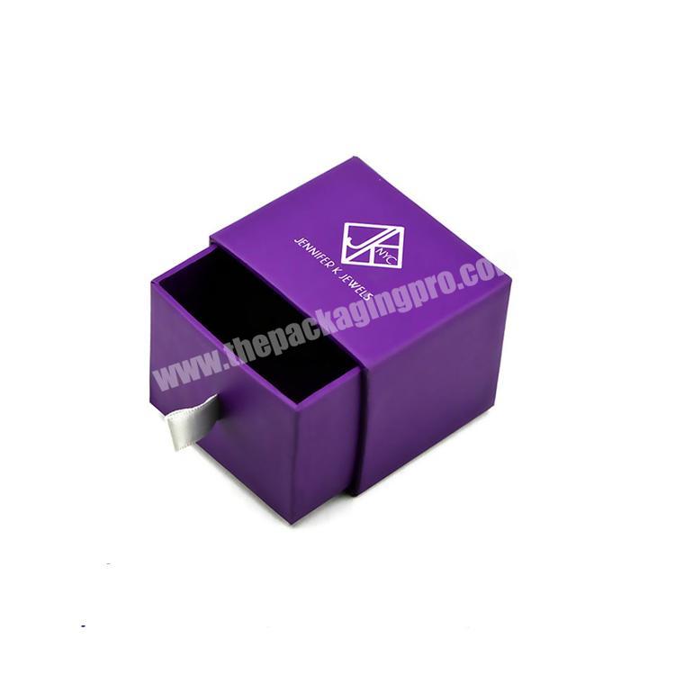 CMYK printing purple gift box luxury jewelry paper drawer boxes
