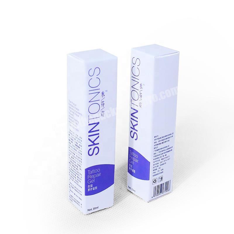CMYK printing slim small skin tonics repair gel ointment packaging paper box