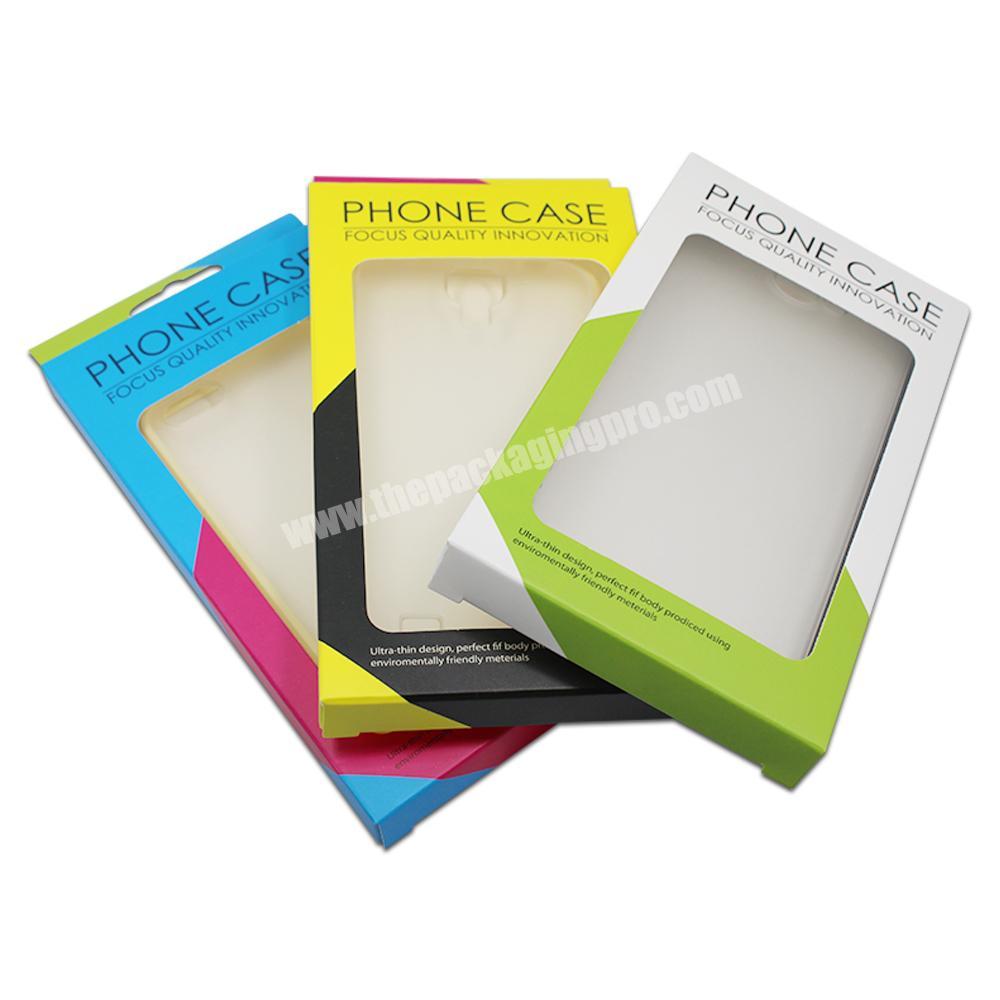 Coated Paper PVC Phone Case Packaging Custom Logo Empty Mobile Phone Case Packaging Box Window