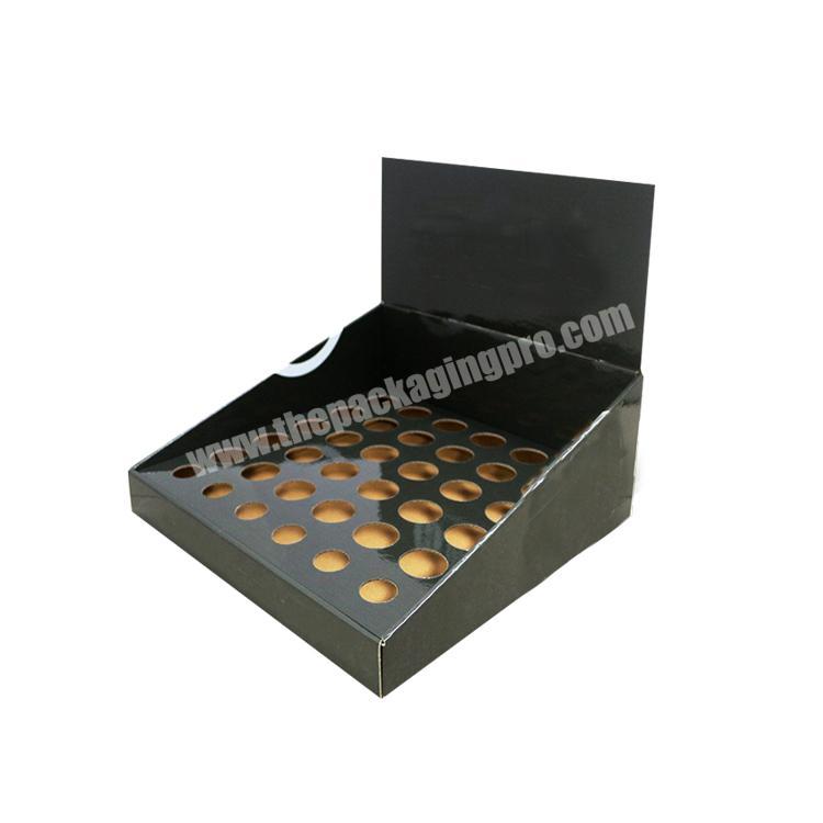 collapsable corrugated box paper counter display box cardboard display stand