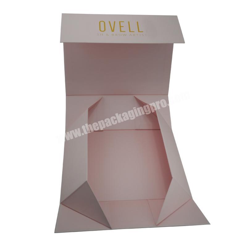 Collapsible packaging pink rectangular magnetic folding paper gift box for dentistry packaging