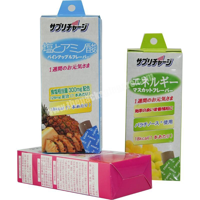 Colored custom rectangle electuary paper boxes food grade for food