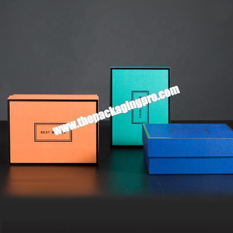Colorful custom cardboard paper gift boxes with ribbon