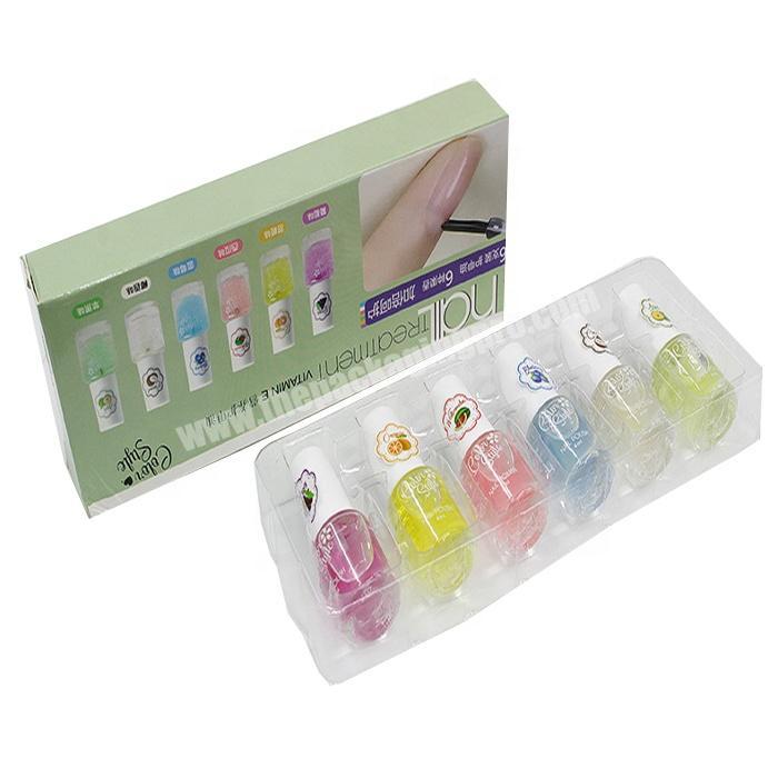 Colorful customized nail polish set packaging box  for the plastic insert